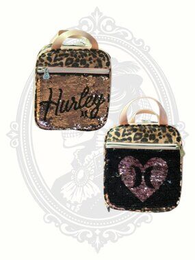 Hurley Flip Sequin Leopard Mini Bag Lunch Bag - NWT